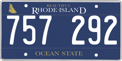 RI license plate 757292