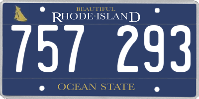 RI license plate 757293