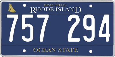 RI license plate 757294