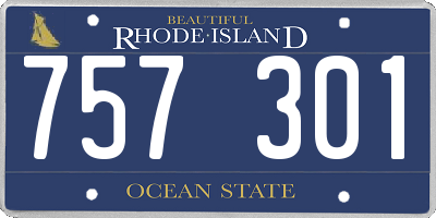 RI license plate 757301