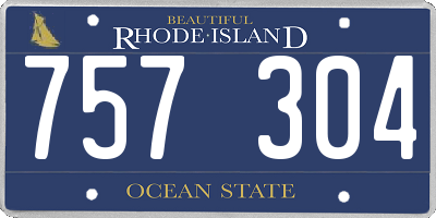 RI license plate 757304