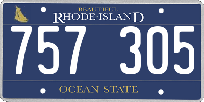 RI license plate 757305