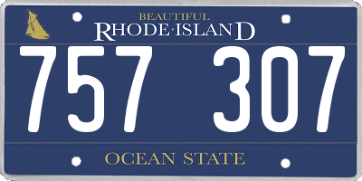 RI license plate 757307