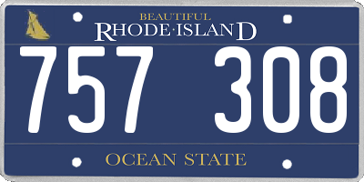 RI license plate 757308