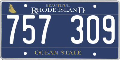 RI license plate 757309