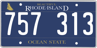 RI license plate 757313