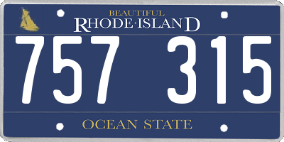 RI license plate 757315