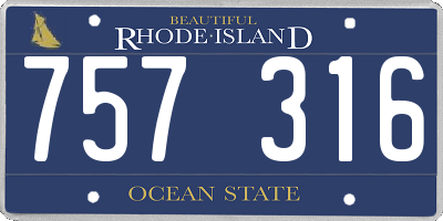 RI license plate 757316