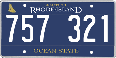RI license plate 757321