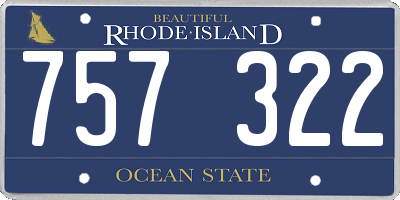 RI license plate 757322