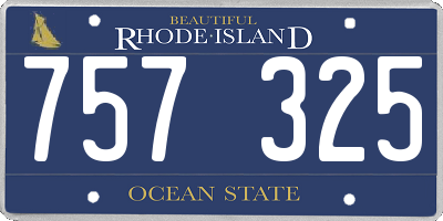 RI license plate 757325