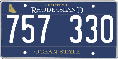 RI license plate 757330