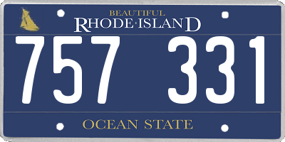 RI license plate 757331
