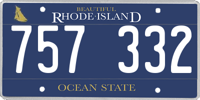 RI license plate 757332