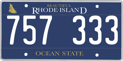 RI license plate 757333