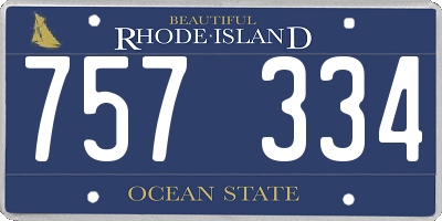 RI license plate 757334