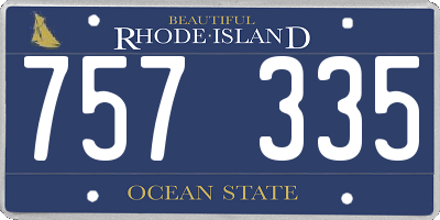 RI license plate 757335