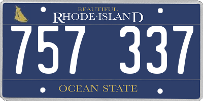 RI license plate 757337