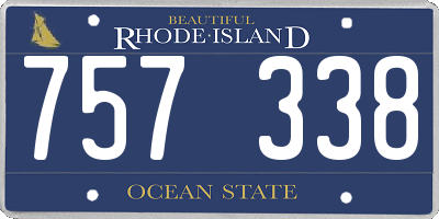 RI license plate 757338
