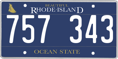 RI license plate 757343