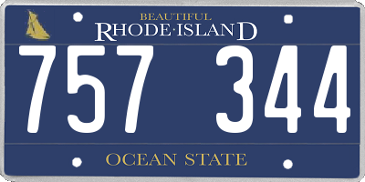 RI license plate 757344