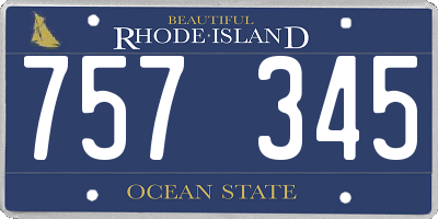 RI license plate 757345