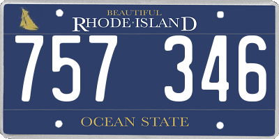 RI license plate 757346