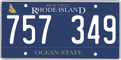 RI license plate 757349