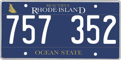 RI license plate 757352