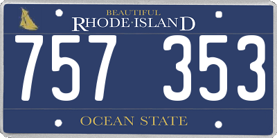 RI license plate 757353