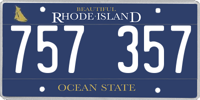 RI license plate 757357