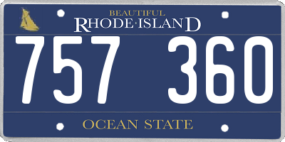 RI license plate 757360