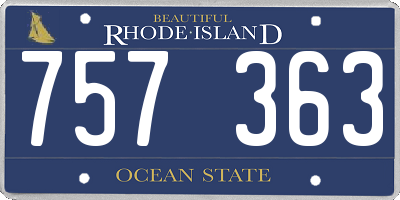 RI license plate 757363