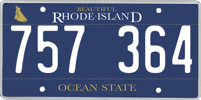 RI license plate 757364
