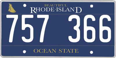 RI license plate 757366