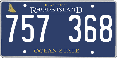 RI license plate 757368