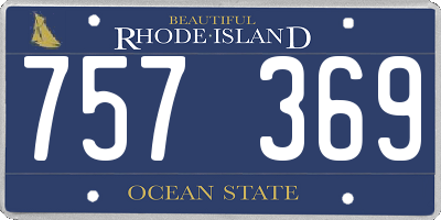 RI license plate 757369