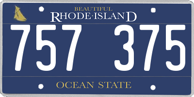RI license plate 757375