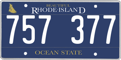 RI license plate 757377