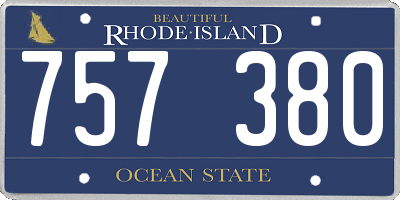RI license plate 757380