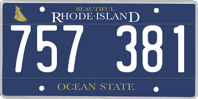 RI license plate 757381