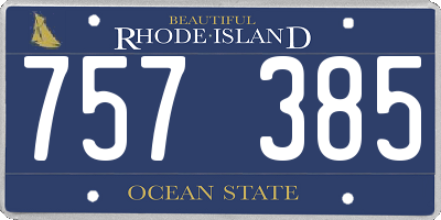 RI license plate 757385