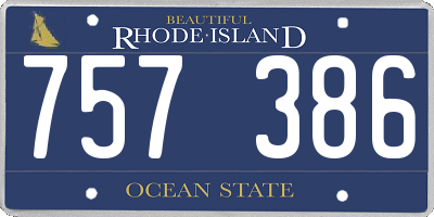 RI license plate 757386