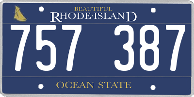 RI license plate 757387