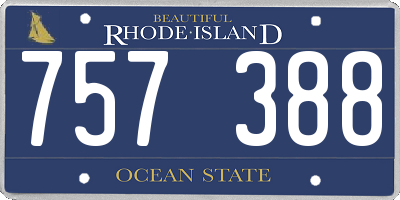 RI license plate 757388