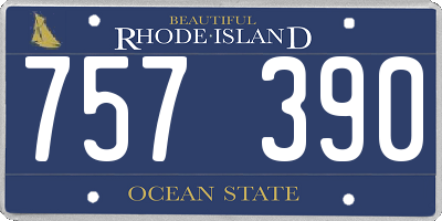 RI license plate 757390