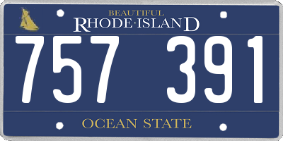 RI license plate 757391