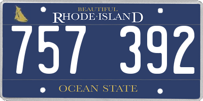 RI license plate 757392