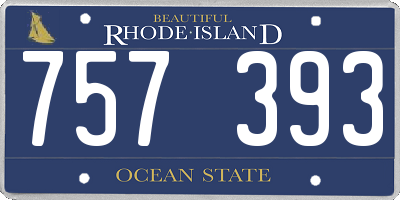 RI license plate 757393