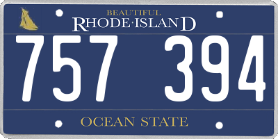 RI license plate 757394